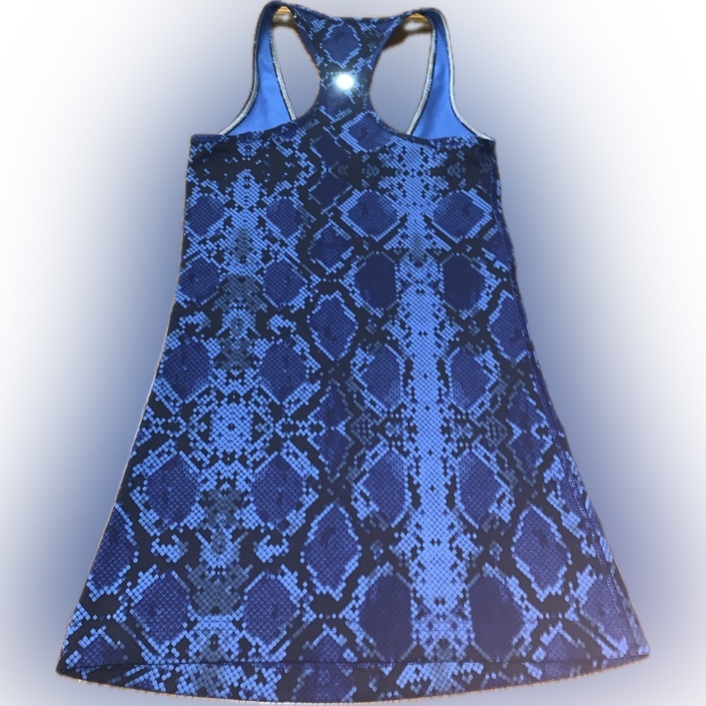 Lululemon Cool Racerback Blue Sapphire Ziggy Snake Print Yoga Shirt Tank Top - Picture 6 of 9